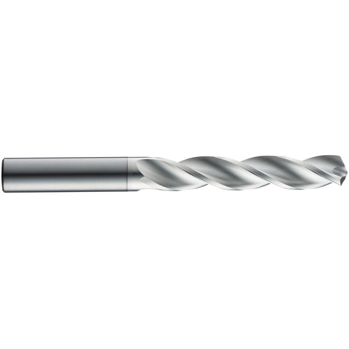 7.4 mm Dia. × 8 mm Shank × 53 mm Flute Length × 91 mm OAL, 5xD, 124°, TB, 3 Flute, External, Round Solid Carbide Drill - Exact Industrial Supply