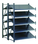 50 x 48 x 78" - Welded Frame Double Inverted Tilt Shelving Add-On Unit (Gray) - Caliber Tooling