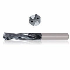 0.4844 mm Dia. × 14 mm Shank × 182 mm Flute Length × 230 mm OAL, 12xD, 135°, Varianta Supral, 2 Flute, Coolant Thru, h6, Cylindrical, Solid Carbide Drill