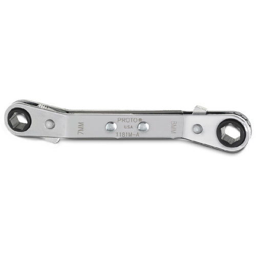 ‎Proto Offset Double Box Reversible Ratcheting Wrench 7 × 8 mm - 6 Point - Caliber Tooling