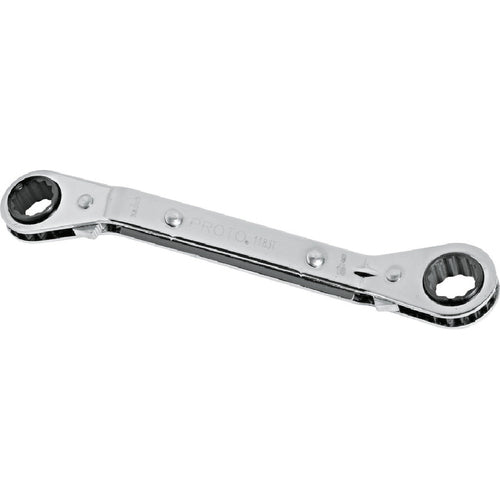 ‎Proto Offset Double Box Reversible Ratcheting Wrench 1/4″ × 5/16″ - 12 Point - Caliber Tooling