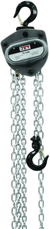 L-100-100WO-30, 1 Ton Hand Chain Hoist with 30' Lift & Overload Protection - Caliber Tooling