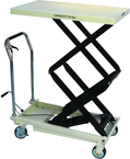 Double Scissor Lift Table - 35-5/8 x 20-1/8'' 770 lb Capacity; 13-9/16 to 51-1/8 Service Range - Caliber Tooling