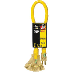 Extension Cord - 2' Extra HD 3-Outlet (Powerlite) - Caliber Tooling