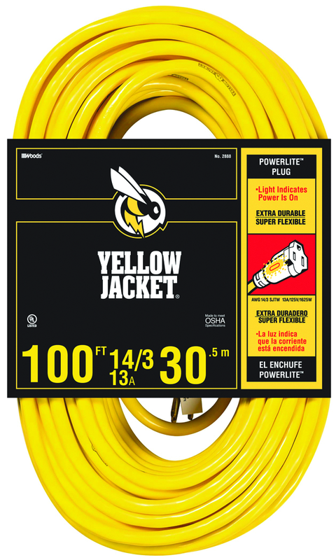 Extension Cord - 100' Heavy Duty 1-Outlet (Powerlite) - Caliber Tooling