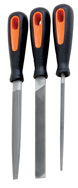 3 Pc. 8" 2nd Cut Engineering File Set - Ergo Handles - Caliber Tooling