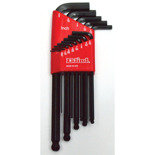 13 Pieces-0.050″-3/8″ Long Arm Style - Ball End Hex Key Set - Caliber Tooling