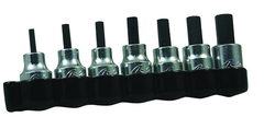 7 Piece - 1/8; 5/32;  3/16; 7/32; 1/4; 5/16 & 3/8" - 3/8" Square Drive - Hex Bit Set - Caliber Tooling