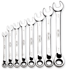 Snap-On/Williams Reverse Ratcheting Wrench Set -- 8 Pieces; 12PT Chrome Plated; Includes Sizes: 5/16; 3/8; 7/16; 1/2; 9/16; 5/8; 11/16; 3/4"; 5° Swing - Caliber Tooling