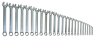 Snap-On/Williams Fractional Combination Wrench Set -- 26 Pieces; 12PT Chrome Plated - Caliber Tooling