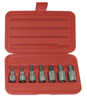 7 Piece - 1/4; 5/16; 3/8; 7/16; 1/2; 9/16; 5/8" - 1/2" Drive - Hex Bit Set - Caliber Tooling