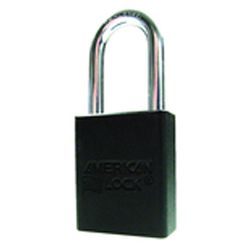 Aluminum Padlock 1 1/2″ Body Width; Keyed: Different; Black - Caliber Tooling