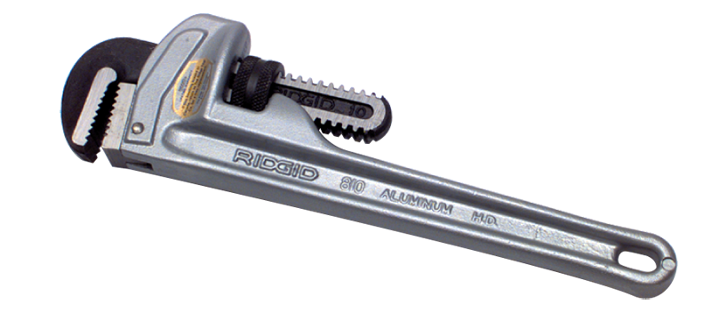 1-1/2" Pipe Capacity - 10" OAL - Aluminum Pipe Wrench - Caliber Tooling