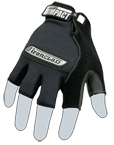 Black/Gray Synthetic Leather/Breathable Mach-5 Impact Gloves - Caliber Tooling