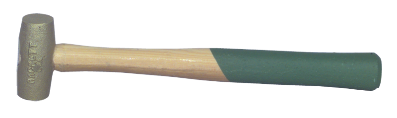 Hackett Brass Brass Hammer -- 2 lb; Hickory Handle; 1-1/4'' Head Diameter - Caliber Tooling