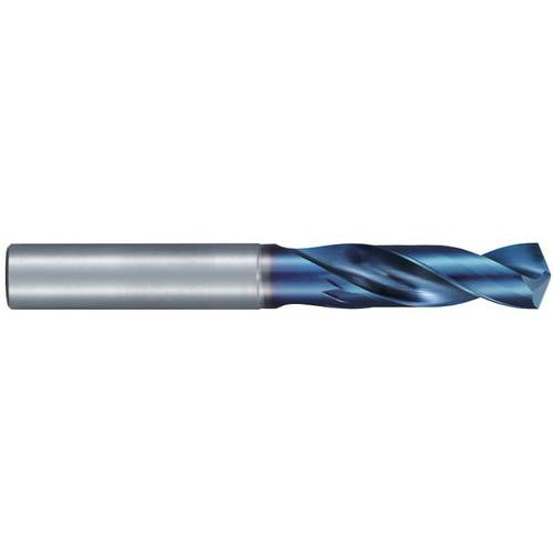 31/64″ Dia. × 14 mm Shank × 50 mm Flute Length × 102 mm OAL, Stub, 135°, Aqua Revo D, 2 Flute, External, Solid Carbide Drill - Exact Industrial Supply