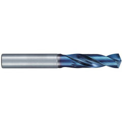 U Dia. x 10 mm Shank × 40 mm Flute Length × 89 mm OAL, Stub, 135°, Aqua Revo D, 2 Flute, External, Solid Carbide Drill - Exact Industrial Supply