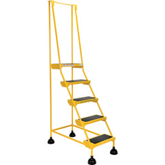 Spring Loaded Roll Ladder 5 Step Yellow - Exact Industrial Supply