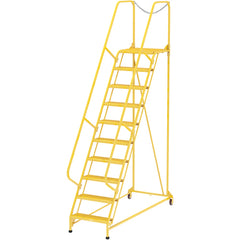 Maintenance Ladder Grip-Strut 10-Step Yellow - Exact Industrial Supply