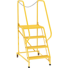 Maintenance Ladder Perforated 4-Step Yellow - Exact Industrial Supply