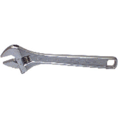 1 1/8″ Opening-8″ Overall Length - Chrome Plated Adjustable Wrench - Caliber Tooling