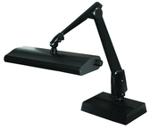 Broad Area Coverage LED Task Light  Dimmable  31" Floatng Arm  Desk Base - Caliber Tooling