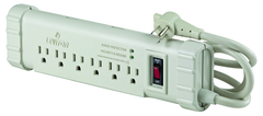 15 Amp; 120 Volt; 6 Plug Office Grade Surge Strip - Beige - Caliber Tooling