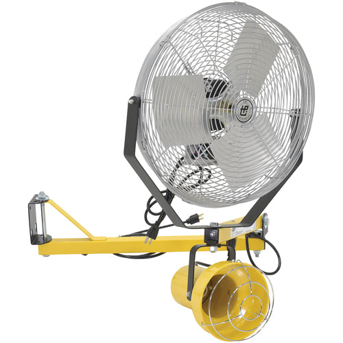 Incandescent Dbl Arm - Strut Light 40 W/18″Fan - Exact Industrial Supply