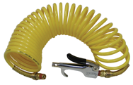 600N25A - 1/4 MPT x 25 Feet - Yellow Nylon - 1-Swivel Fitting(s) - Recoil Air Hose & Air Blow Gun Kit - Caliber Tooling