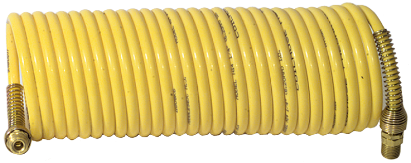 #N38-25A - 3/8 MPT x 25 Feet - Yellow Nylon - 1-Swivel x 1- Rigid Fitting(s) - Recoil Air Hose - Caliber Tooling