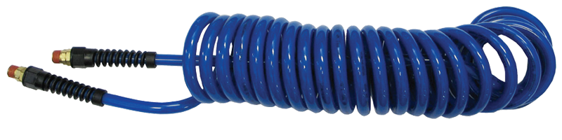 #PU1420BB - 1/4 MPT x 20 Feet - Dark Blue Polyurethane - 1-Swivel Fitting(s) - Self-Storing Hose - Caliber Tooling