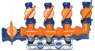 Coolant Hose System Component - 1/4 ID System - 1/4" Total Flow Control Manifold w/5 valves (Pack of 1) - Caliber Tooling