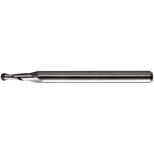 ‎0.115″ Dia. × 1/8″ Shank × 0.345″ DOC × 2-1/2″ OAL, Carbide TA, Spiral , 2 Flute, 30° Helix, Ballnose End Mill - Exact Industrial Supply