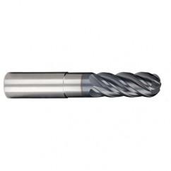 1/2" Dia. - 5/8" LOC - 6 OAL 5 FL Ball Nose Carbide End Mill-AlCrN-X - Caliber Tooling