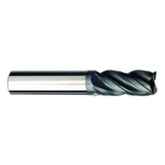 1/2 Dia. x 3 Overall Length 4-Flute .030 C/R Solid Carbide SE End Mill-Round Shank-Center Cut-AlCrN-X - Caliber Tooling