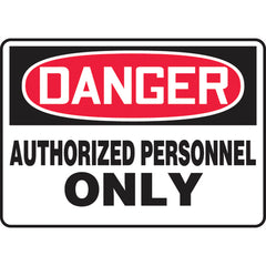 Sign, Danger Authorized Personnel Only, 10″ × 14″, Plastic - Caliber Tooling