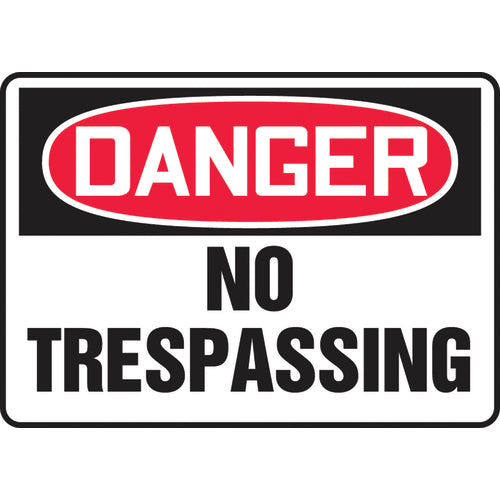 Sign, Danger No Trespassing, 7″ × 10″, Vinyl - Caliber Tooling