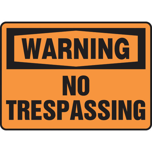 Sign, Warning No Trespassing, 10″ × 14″, Vinyl - Caliber Tooling