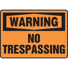 Sign, Warning No Trespassing, 7″ × 10″, Plastic - Caliber Tooling