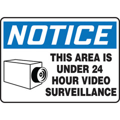 Sign, Notice This Area Is Under 24 Hour Video Surveillance, 10″ × 14″, Vinyl - Caliber Tooling