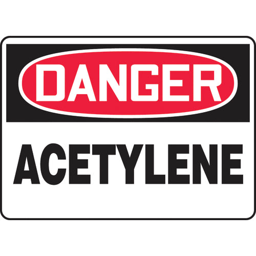 Sign, Danger Acetylene, 7″ × 10″, Plastic - Caliber Tooling