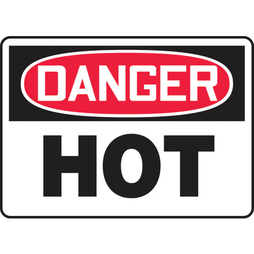 Sign, Danger Hot, 10″ × 14″, Vinyl - Caliber Tooling