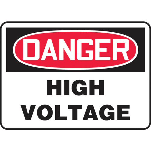 Sign, Danger High Voltage, 10″ × 14″, Aluminum - Caliber Tooling