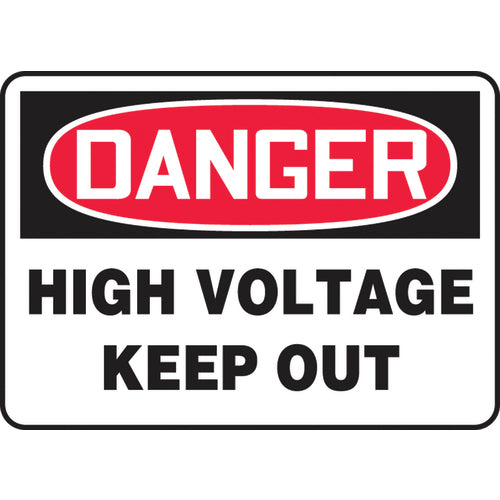 Sign, Danger High Voltage Keep Out, 7″ × 10″, Aluminum - Caliber Tooling