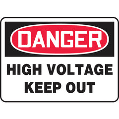 Sign, Danger High Voltage Keep Out, 7″ × 10″, Aluminum - Caliber Tooling