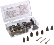 #778 Resin Bonded Rubber Kit - Point Test - Various Shapes - Equal Assortment Grit - Caliber Tooling