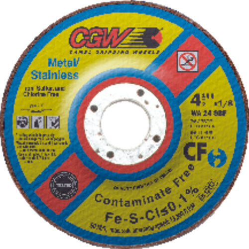 7″ × 1/4″ × 7/8″ - White Aluminum Oxide WA24-SBF - Depressed Center Wheel - Caliber Tooling