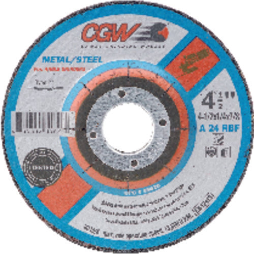 9″ × 1/4″ × 5/8″ 11 - Aluminum Oxide A24R - Depressed Center Wheel