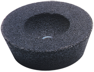 4/3 x 2 x 5/8-11'' - Aluminum Oxide 16 Grit Type 11 - Resin Cup Wheel - Caliber Tooling