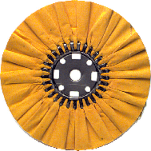 10″ × 3/4″ (3″ × 4″ Flange) - Cotton Untreated - General Purpose Use Ventilated Bias Buffing Wheel - Caliber Tooling